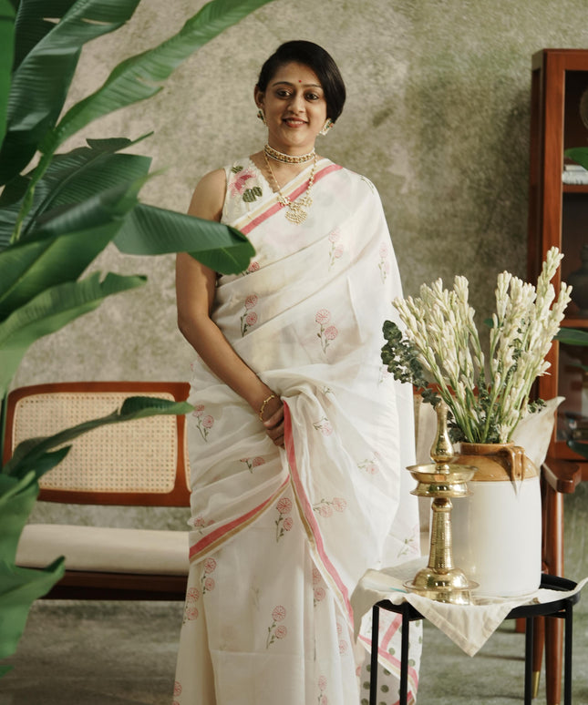 Indu- Handcrafted Chanderi Silk Saree