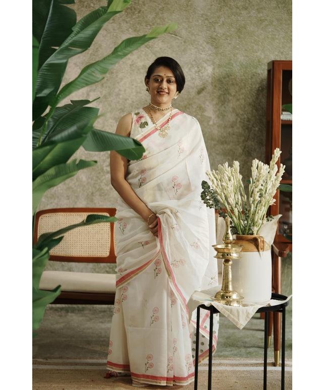 Indu- Handcrafted Chanderi Silk Saree