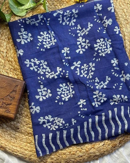 Starlit Symphony - Handcrafted  Linen Saree