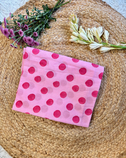 Bougainvillea- Handcrafted Mul Cotton Saree