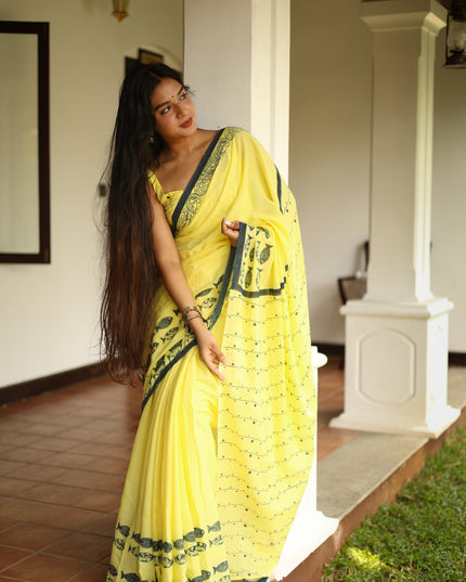 Sagarika- Handcrafted Mul Cotton Saree