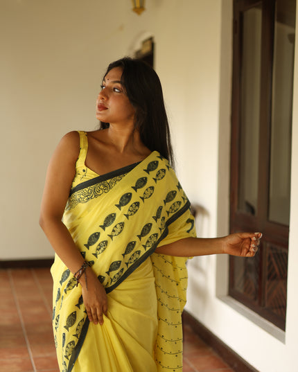 Sagarika- Handcrafted Mul Cotton Saree
