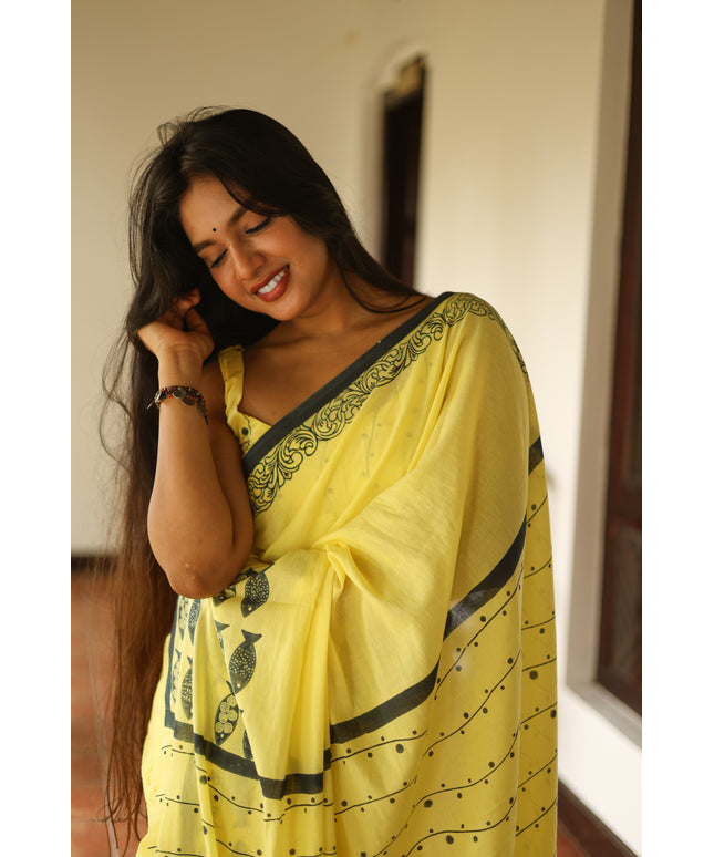 Sagarika- Handcrafted Mul Cotton Saree