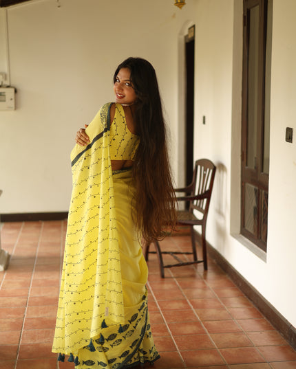 Sagarika- Handcrafted Mul Cotton Saree