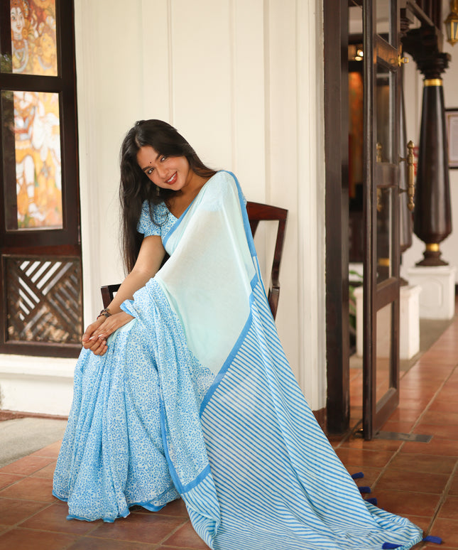 Nila - Handcrafted Mul Cotton Saree