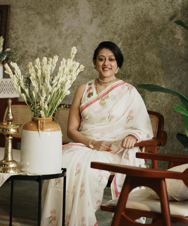 Indu- Handcrafted Chanderi Silk Saree